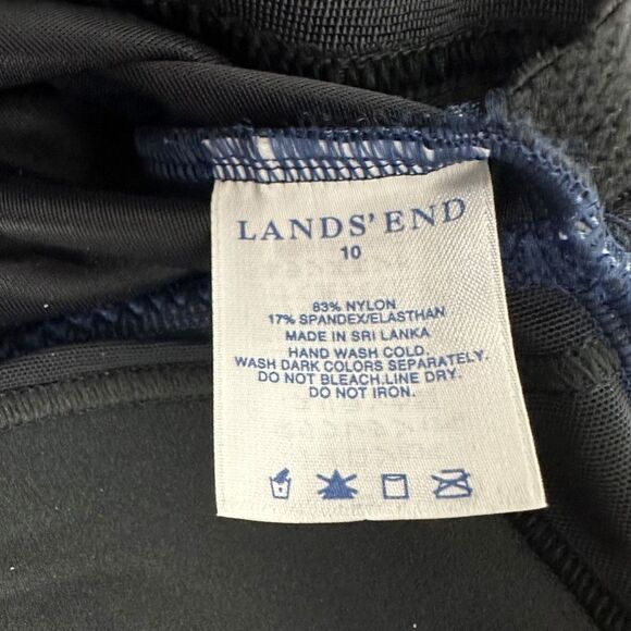 Lands' End Women's Tummy Control Navy Paisley Swimsuit size 10 - Picture 5 of 7